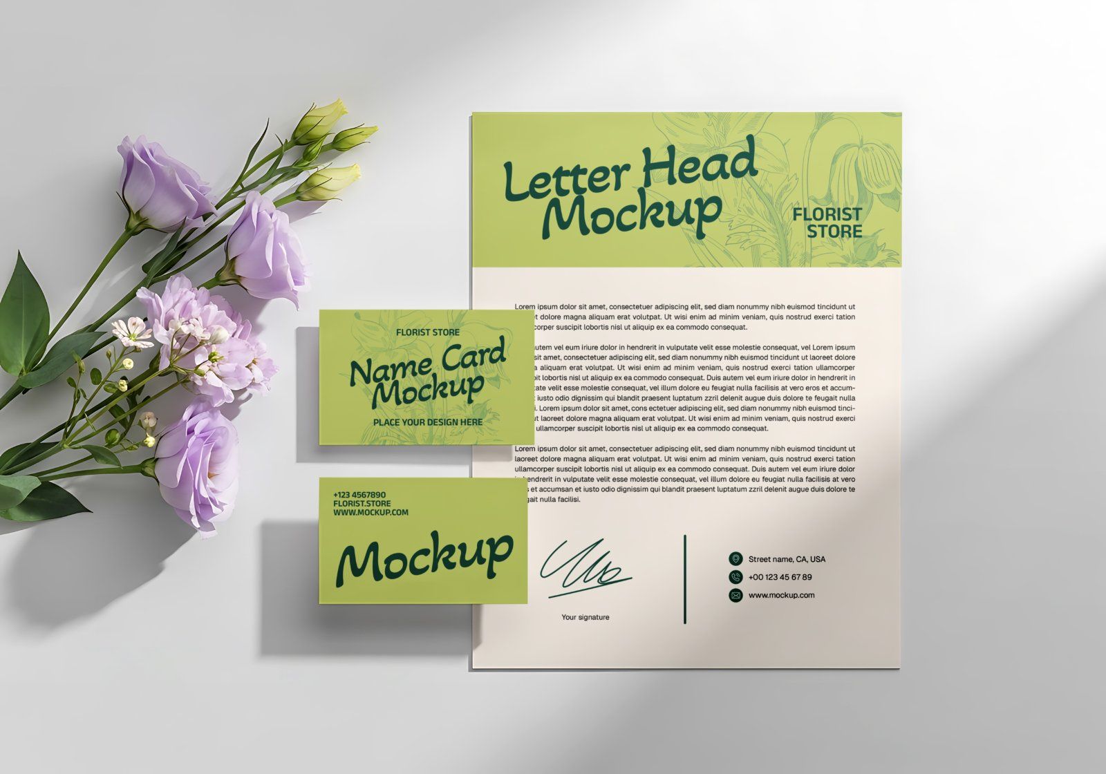Premium Decorative Flower Shop Branding Mockup Bundle – 15 Aesthetic PSD Scenes for Florist Identity