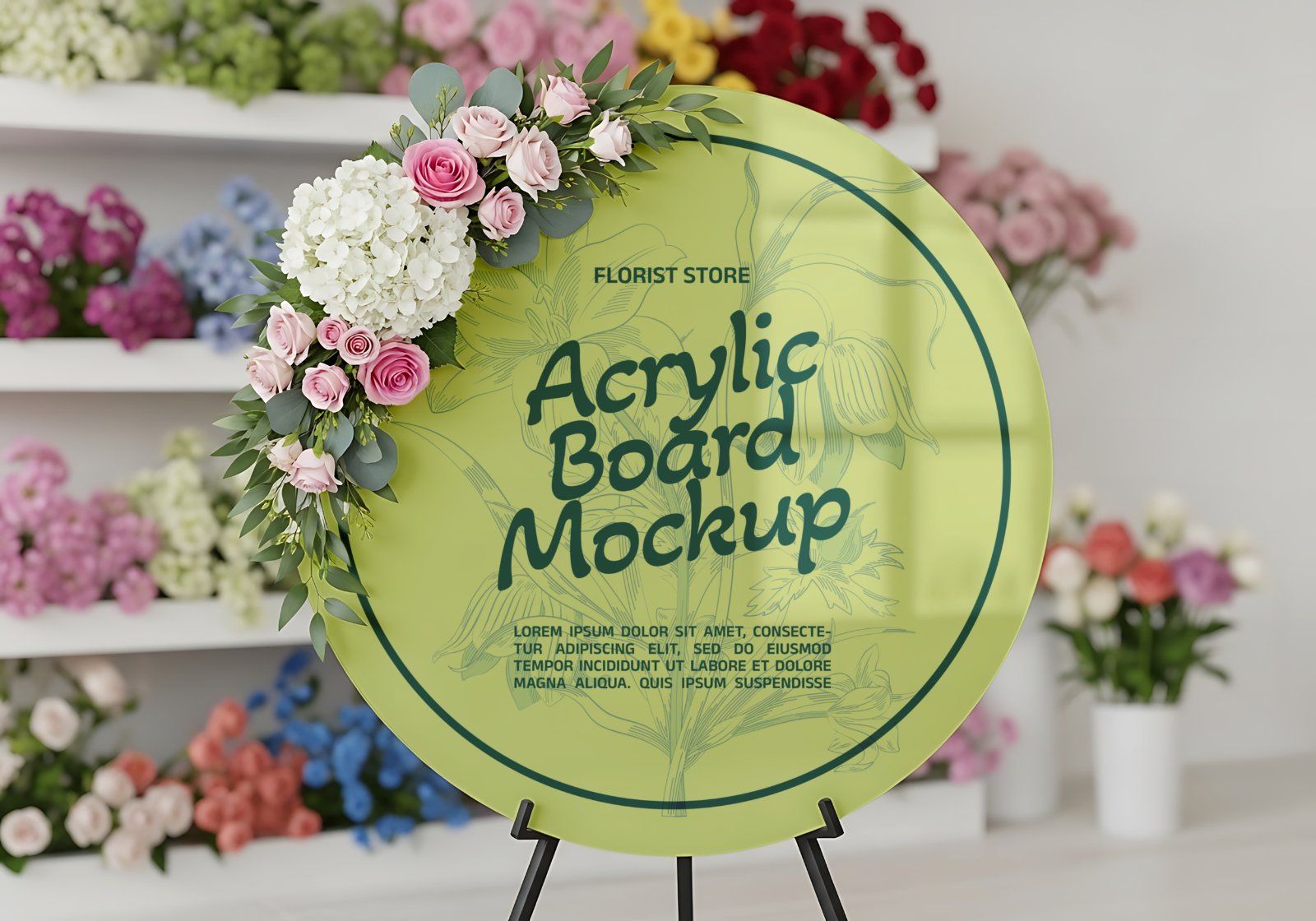 Premium Decorative Flower Shop Branding Mockup Bundle – 15 Aesthetic PSD Scenes for Florist Identity