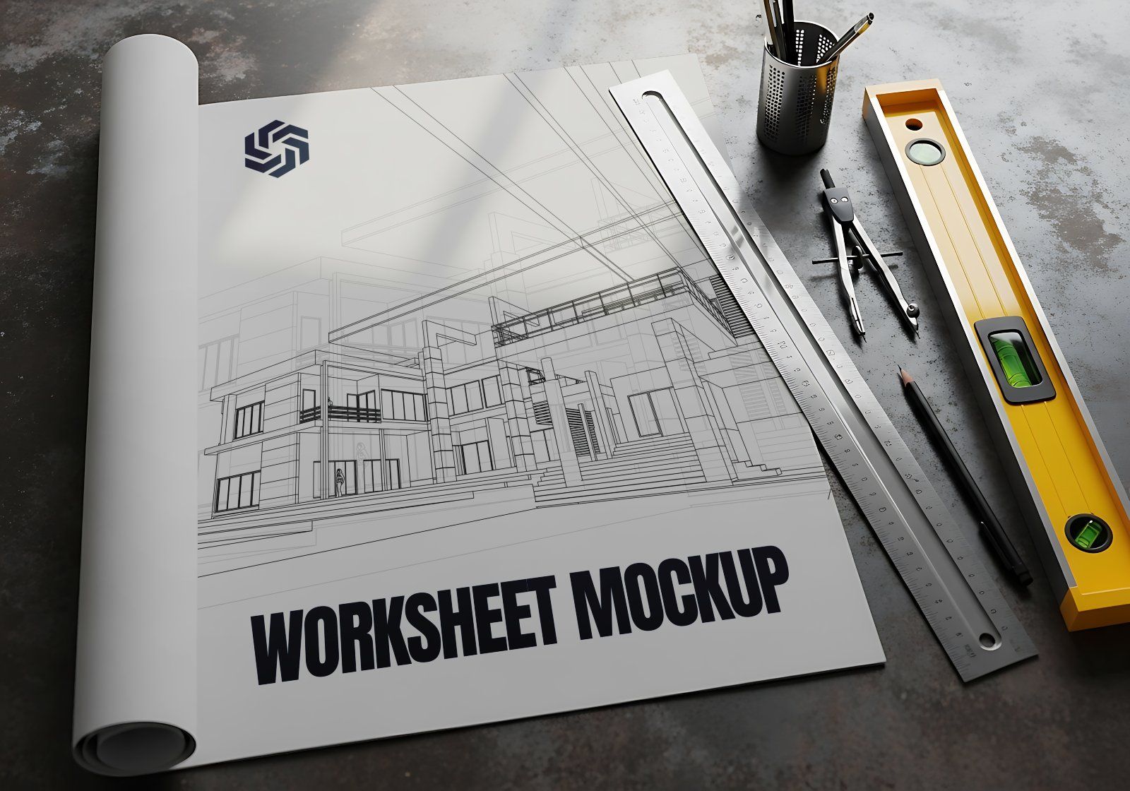 Premium Yellow Construction Site Mockup