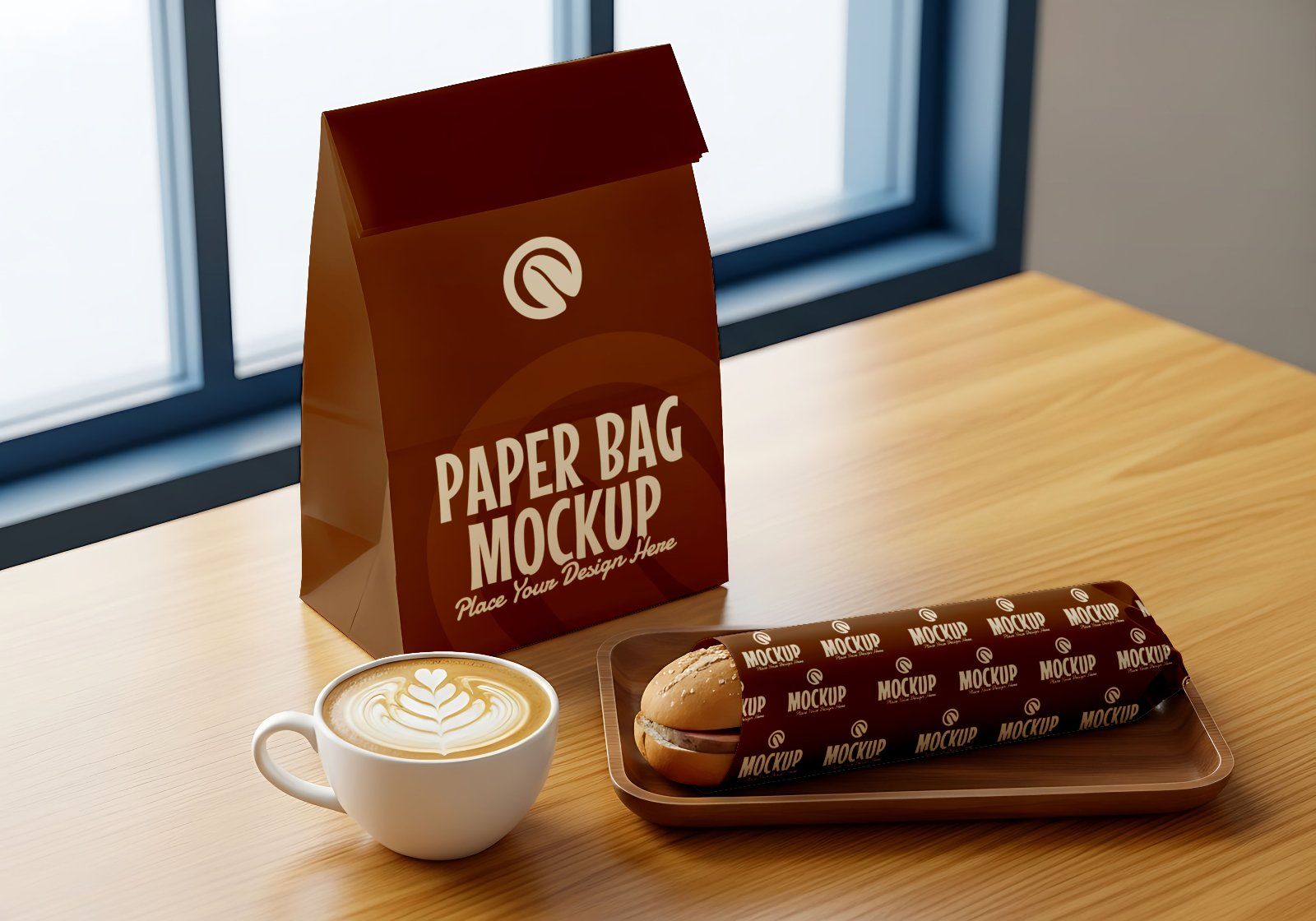 Premium Branding Cozy Black Coffee Shop Mockup