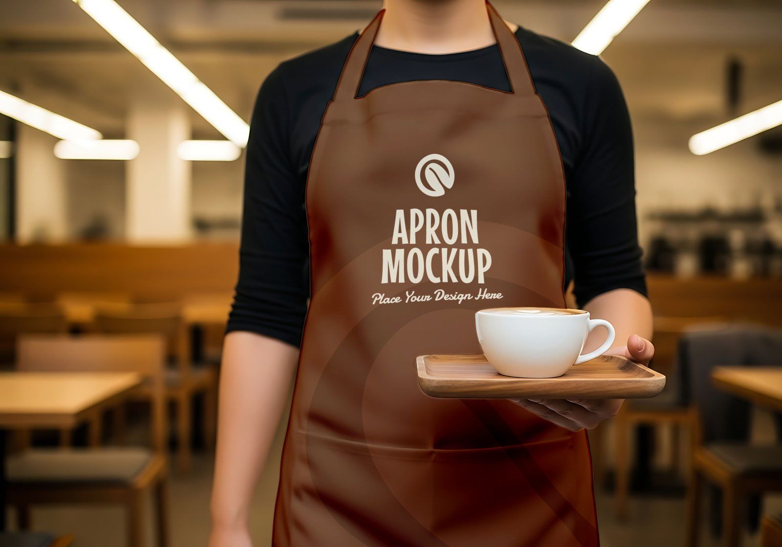 Premium Branding Cozy Black Coffee Shop Mockup
