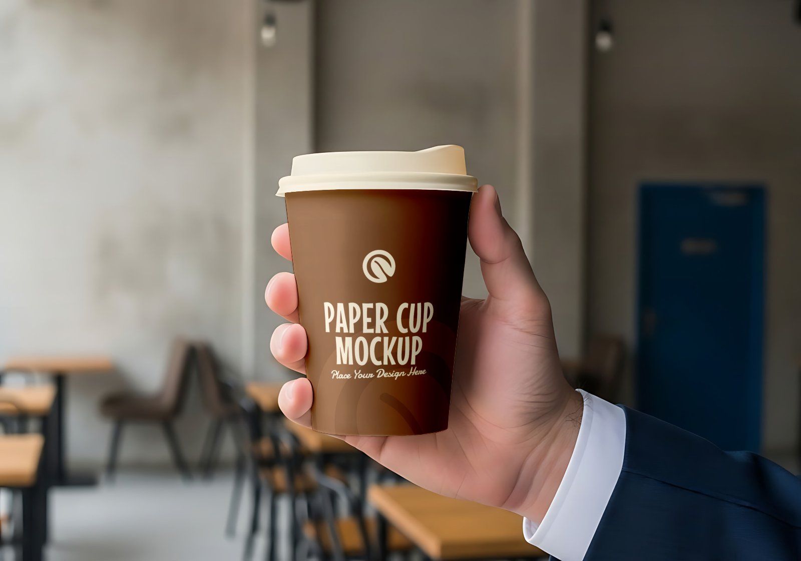 Premium Branding Cozy Black Coffee Shop Mockup