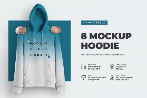 8 Mockups Hoodie