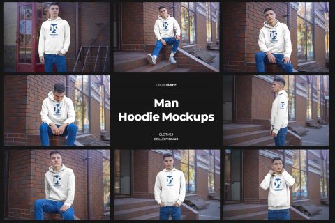 8 Mockups Hoodie on the Man