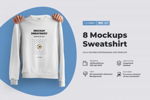 8 Mockups Isolated Sweatshirt