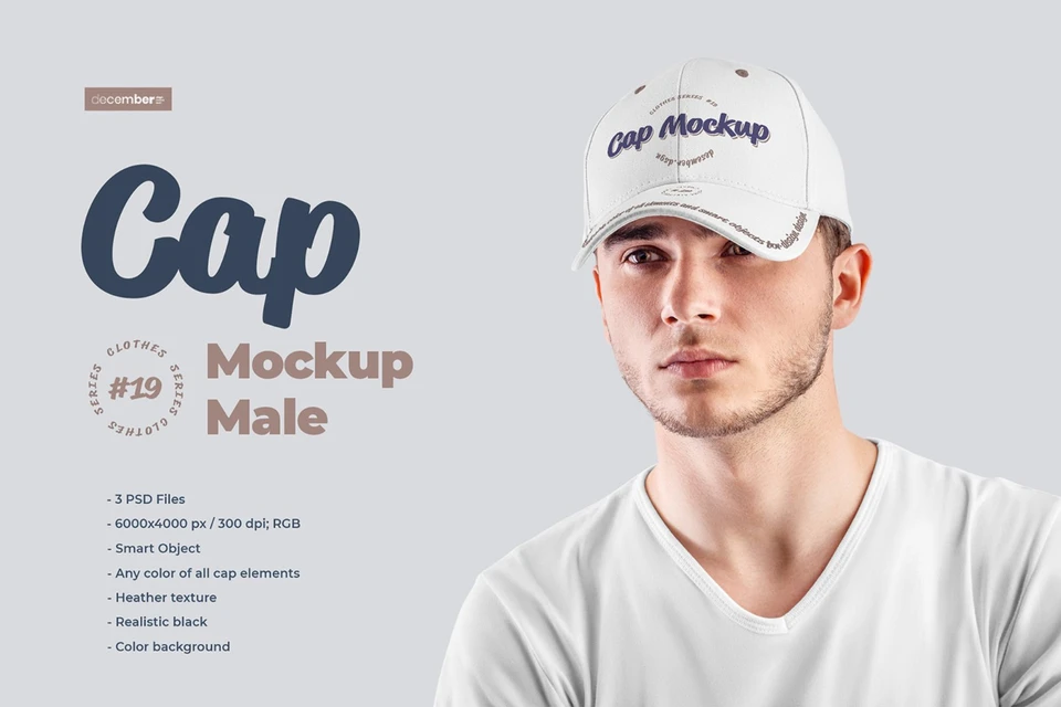 5 Mockups  Men's Cap