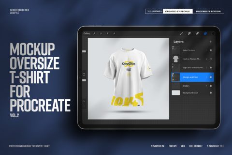 5 Mockups Oversize T-shirt for Procreate vol.2