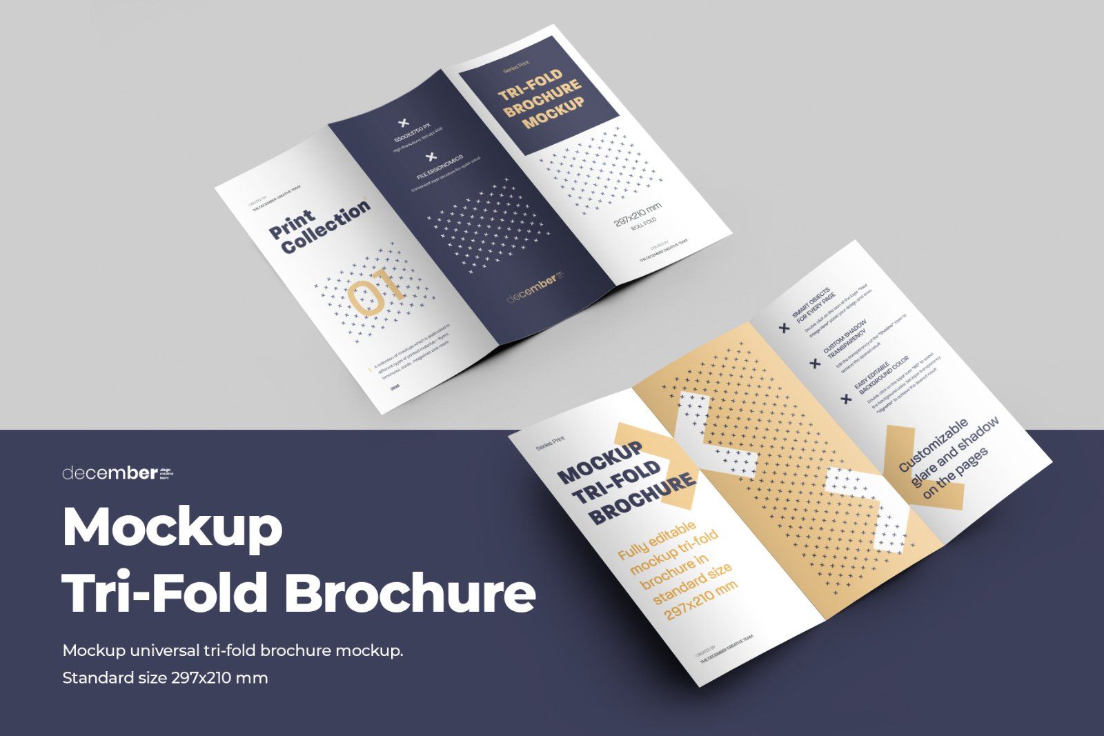 7 Mockups Leafleat DL Trifold Brochure