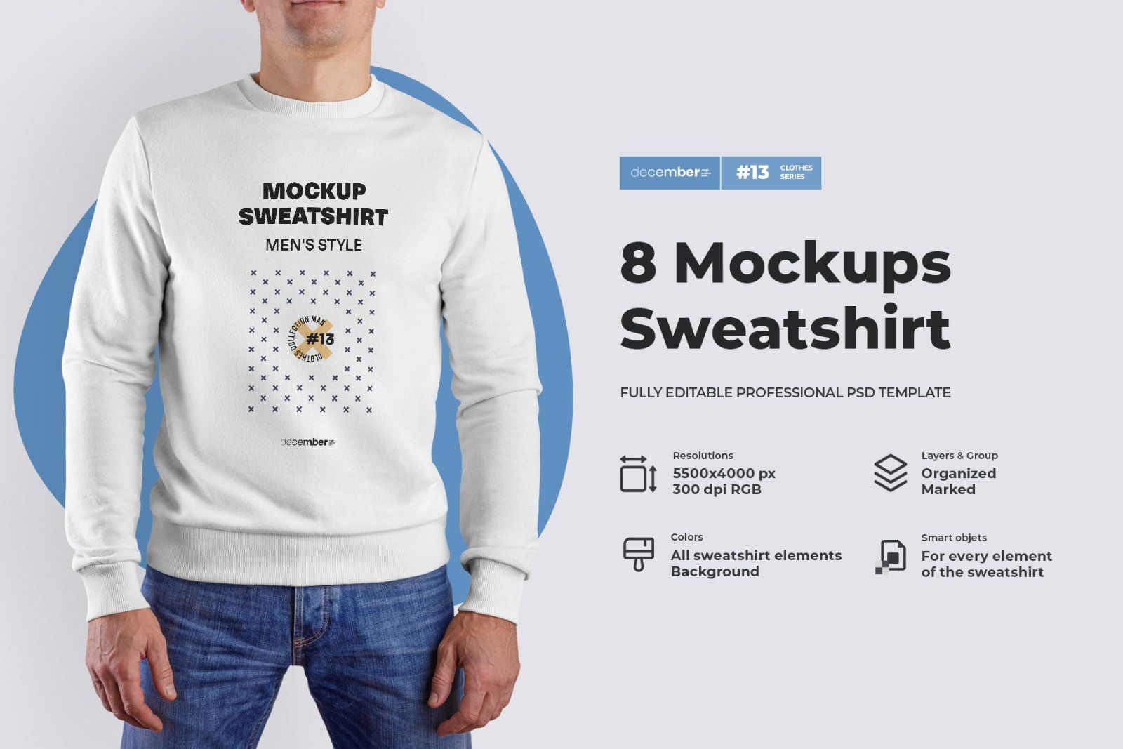 8 Mockups Mens Sweatshirt