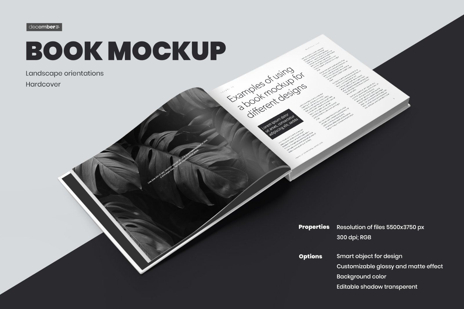 8 Book Mockups Hard Cover Landscape Oriantation