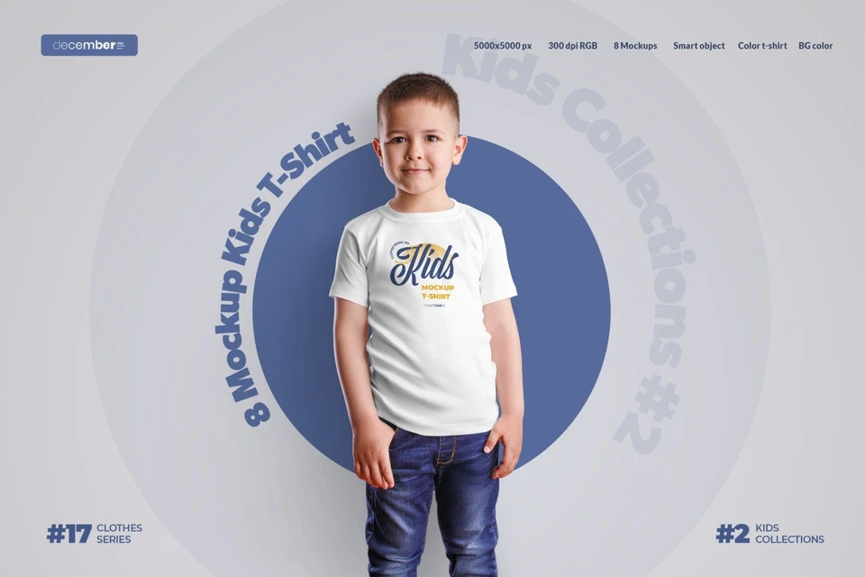 8 Mockups Kids Boy T-shirt