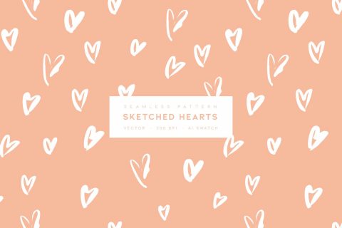 Sketched Hearts Pattern