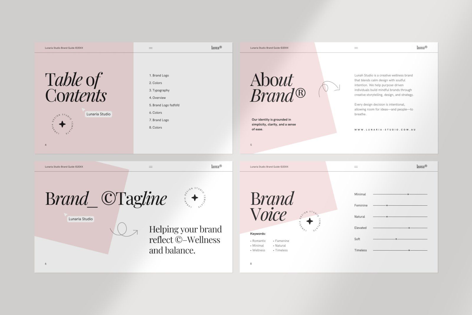 Lunaria Minimal Brand Guide Canva