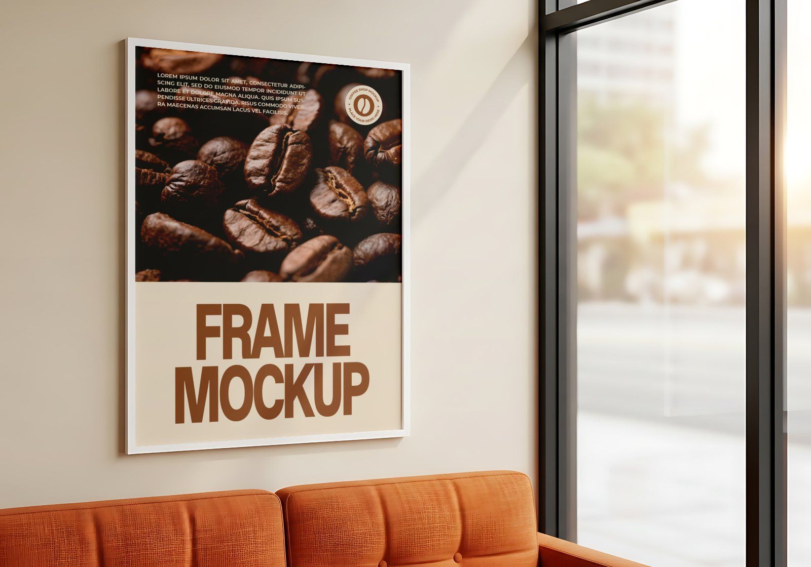 Premium Branding Brown Cafe Coffee Shop Mockup