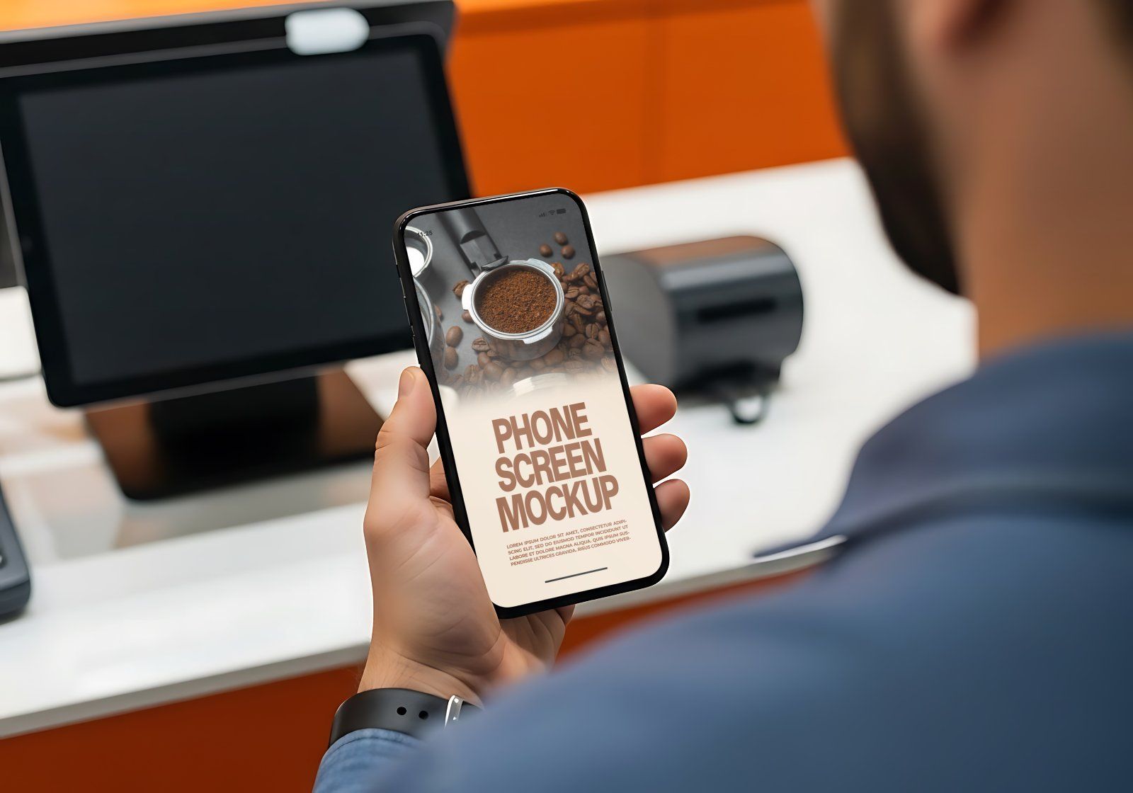 Premium Branding Brown Cafe Coffee Shop Mockup