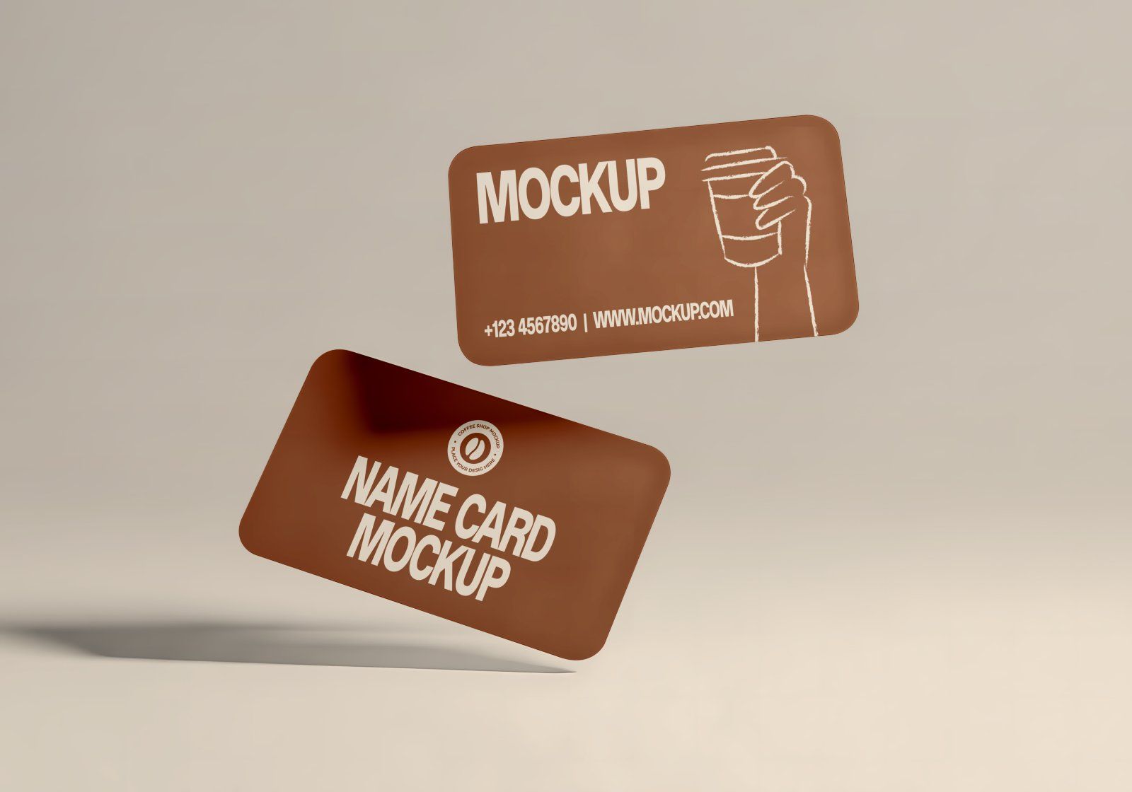 Premium Branding Brown Cafe Coffee Shop Mockup