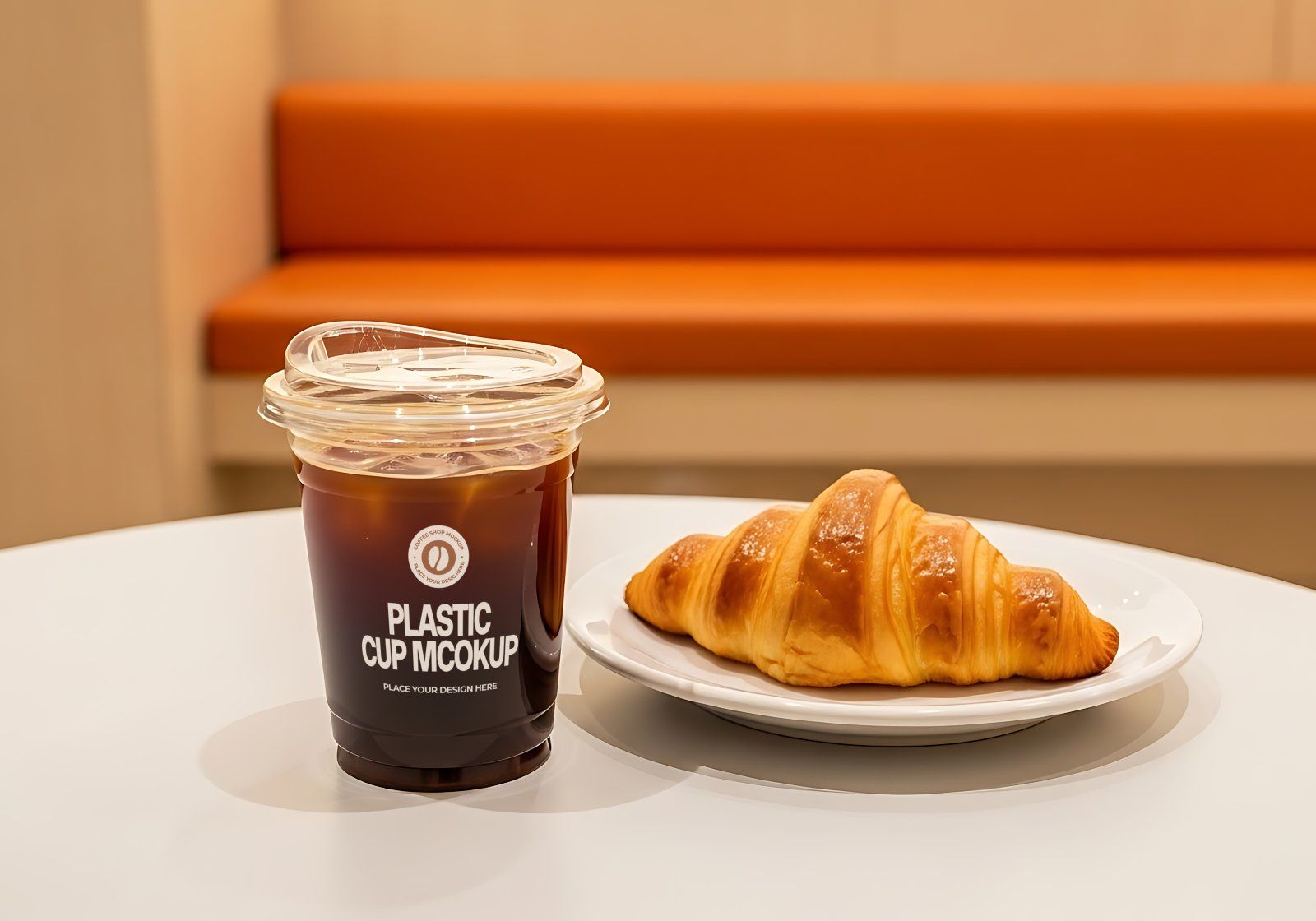 Premium Branding Brown Cafe Coffee Shop Mockup