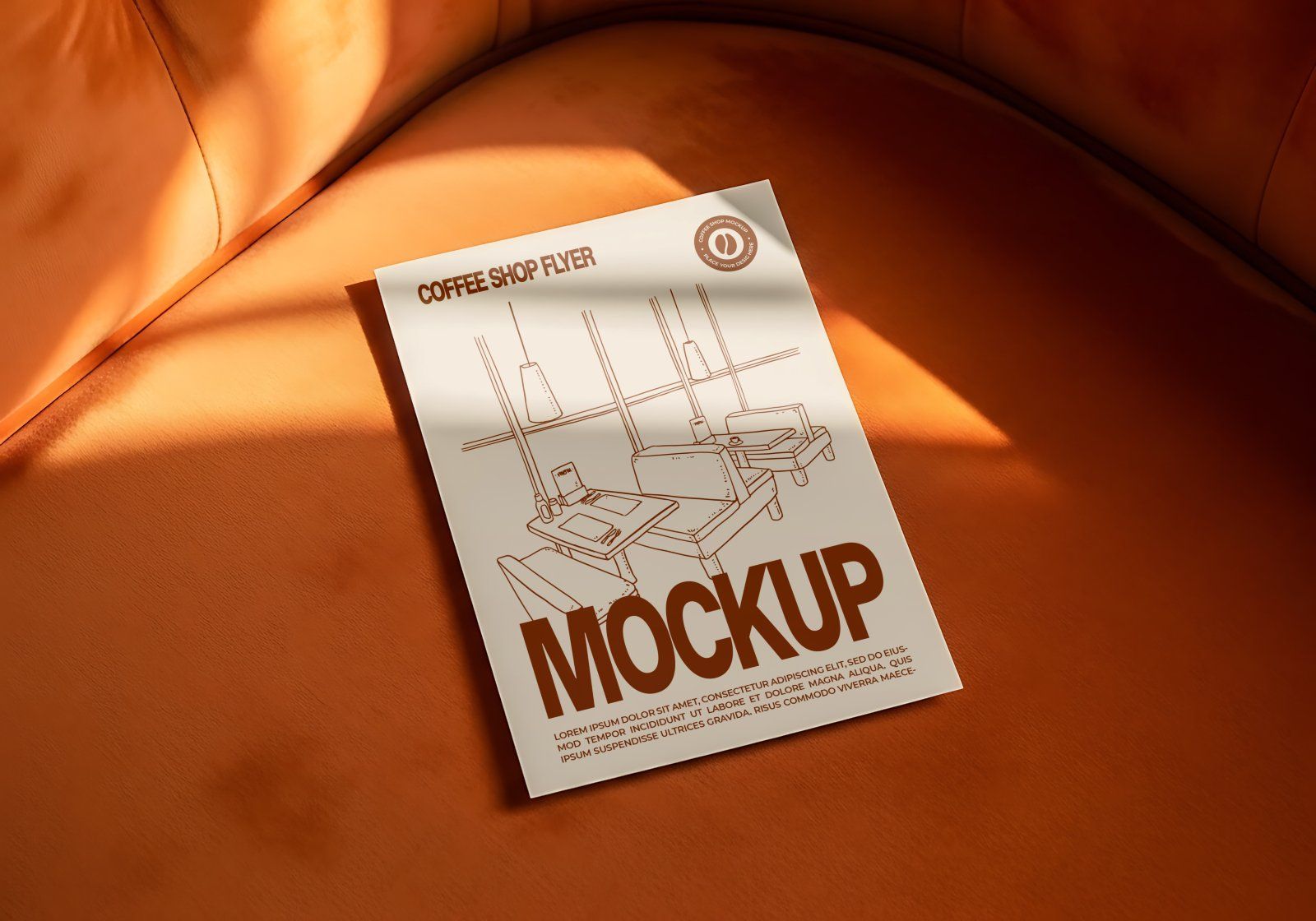 Premium Branding Brown Cafe Coffee Shop Mockup