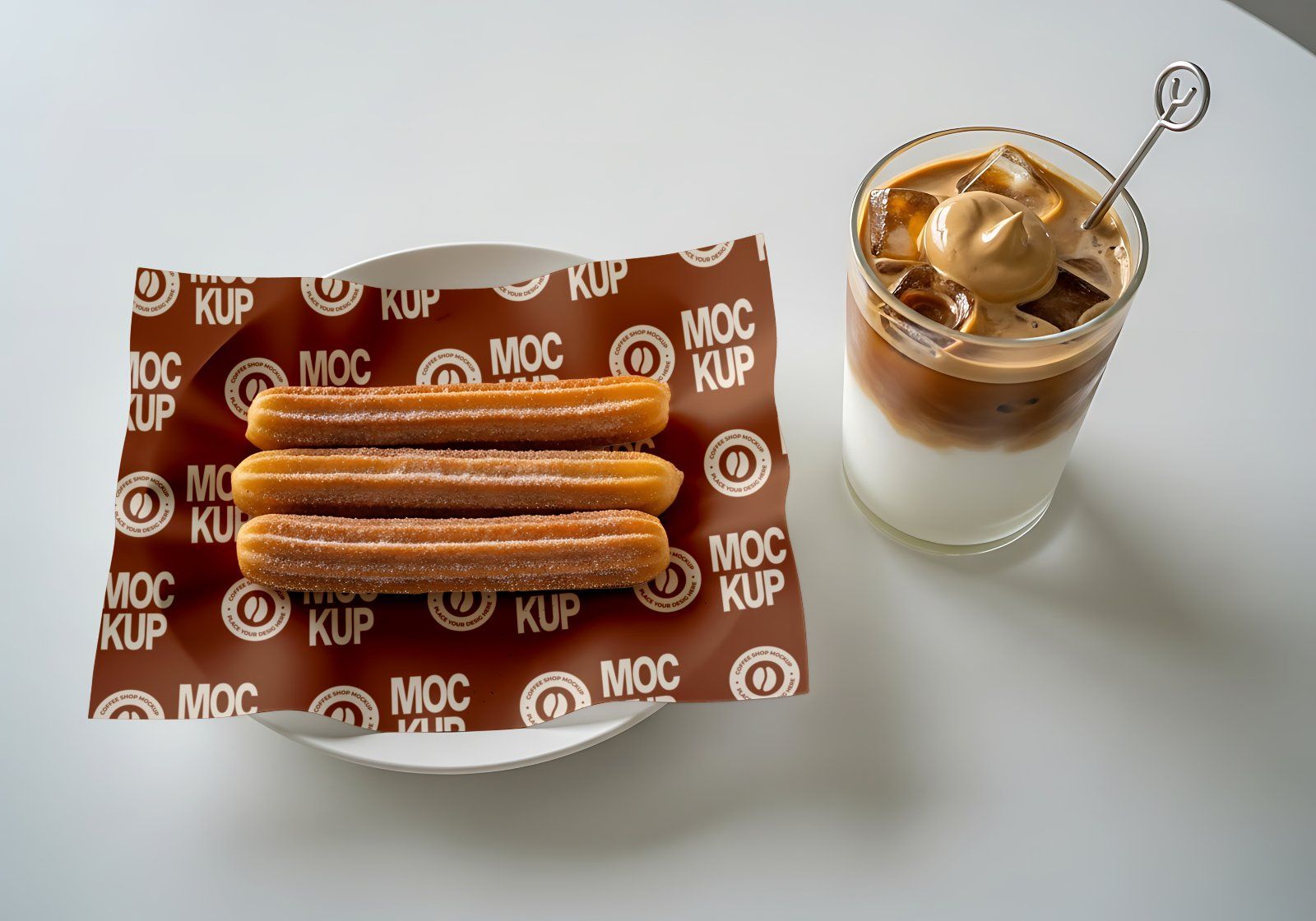 Premium Branding Brown Cafe Coffee Shop Mockup