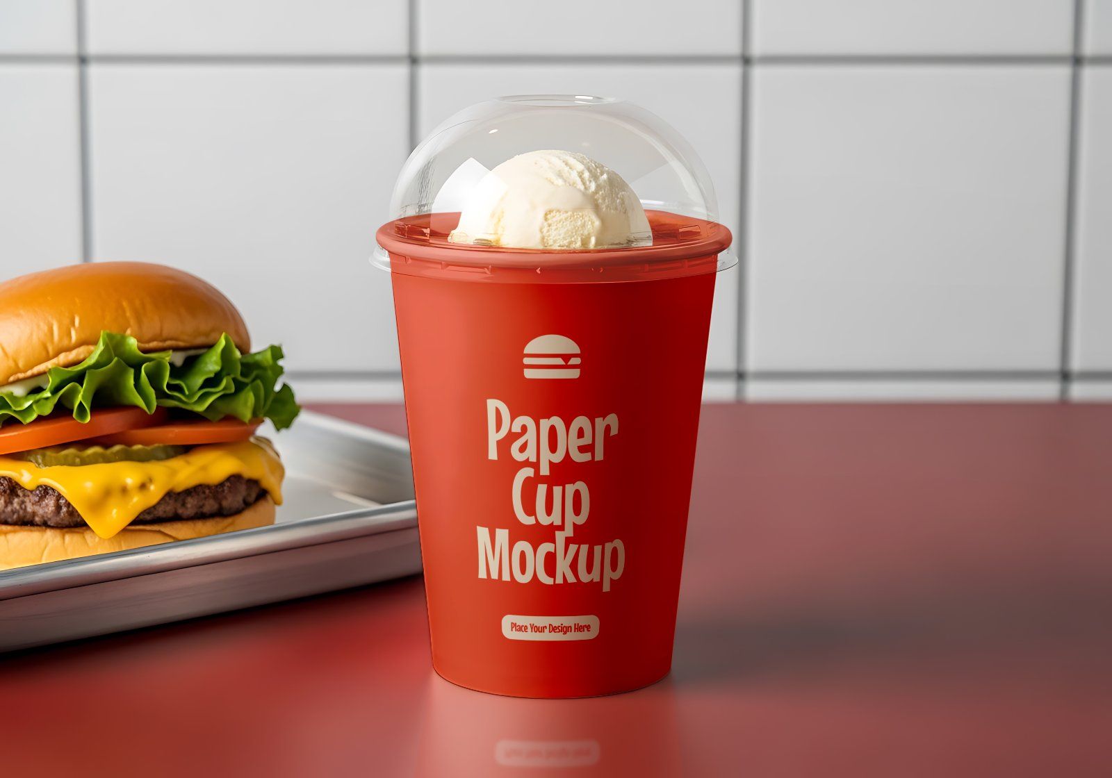 Premium Branding Big Burger Mockup