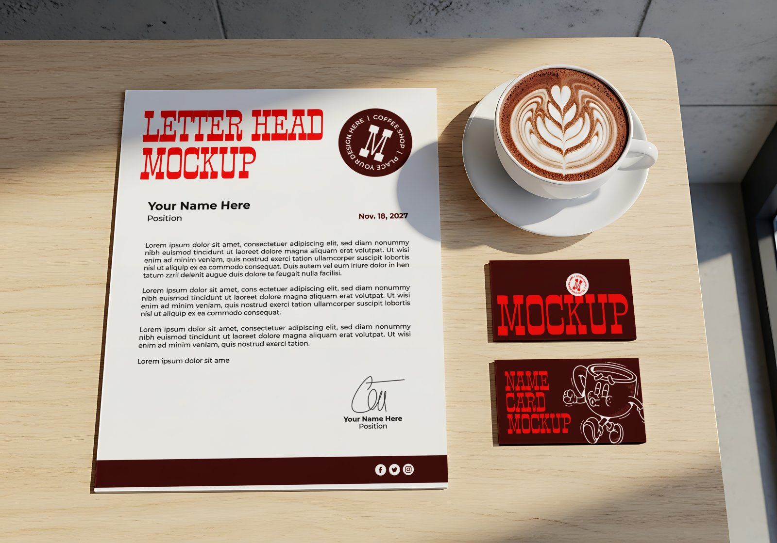 Premium Branding Bread N Coffee Mockup