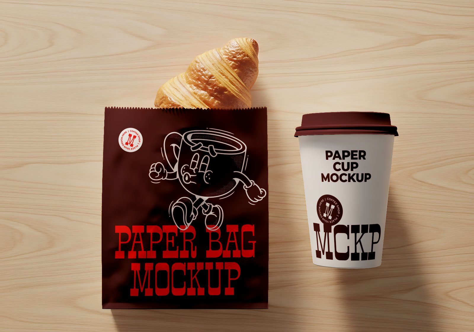 Premium Branding Bread N Coffee Mockup