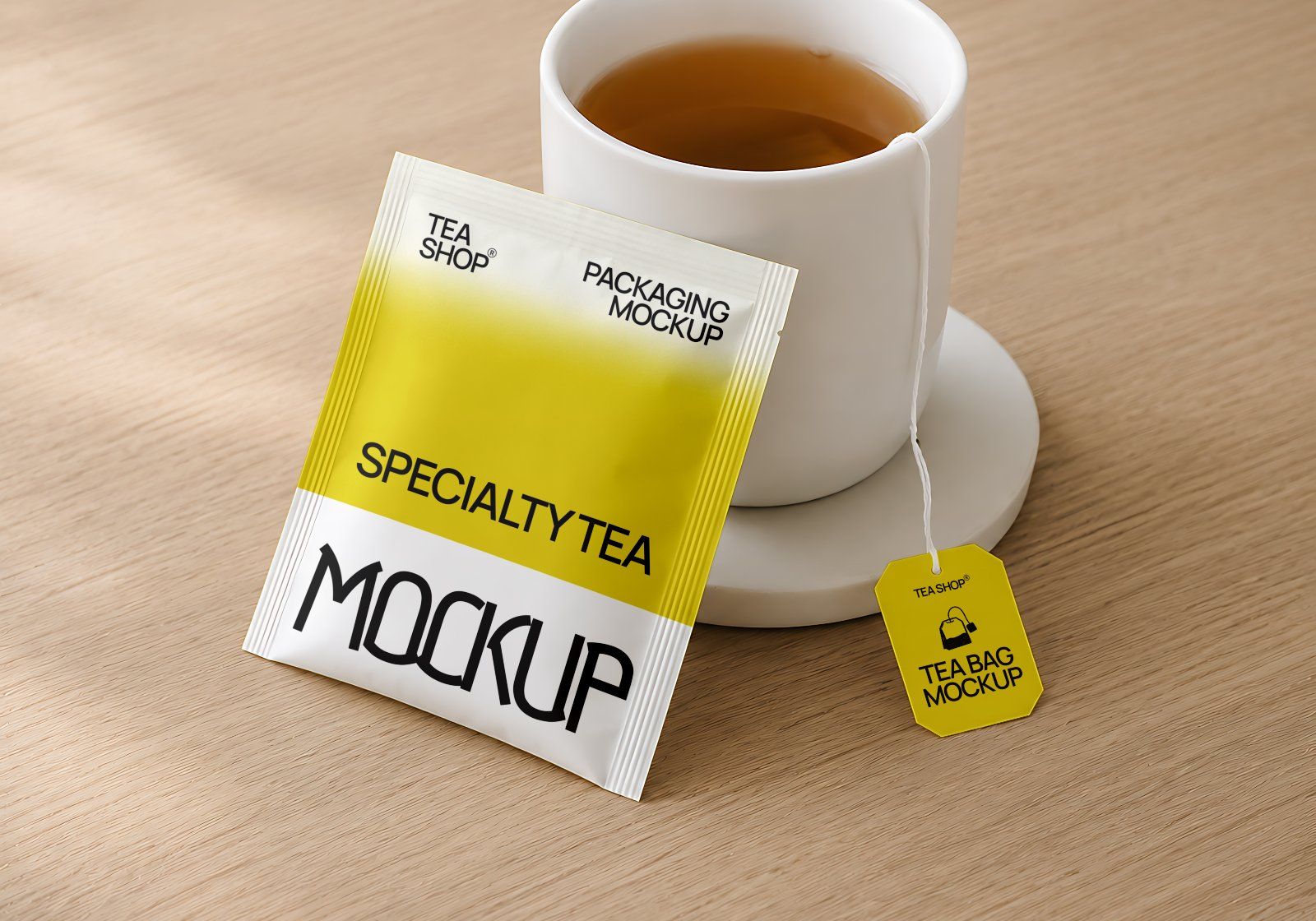 Premium Tea Shop Branding Mockup Bundle – 15 Aesthetic PSD Scenes for Tea House & Artisan Packaging