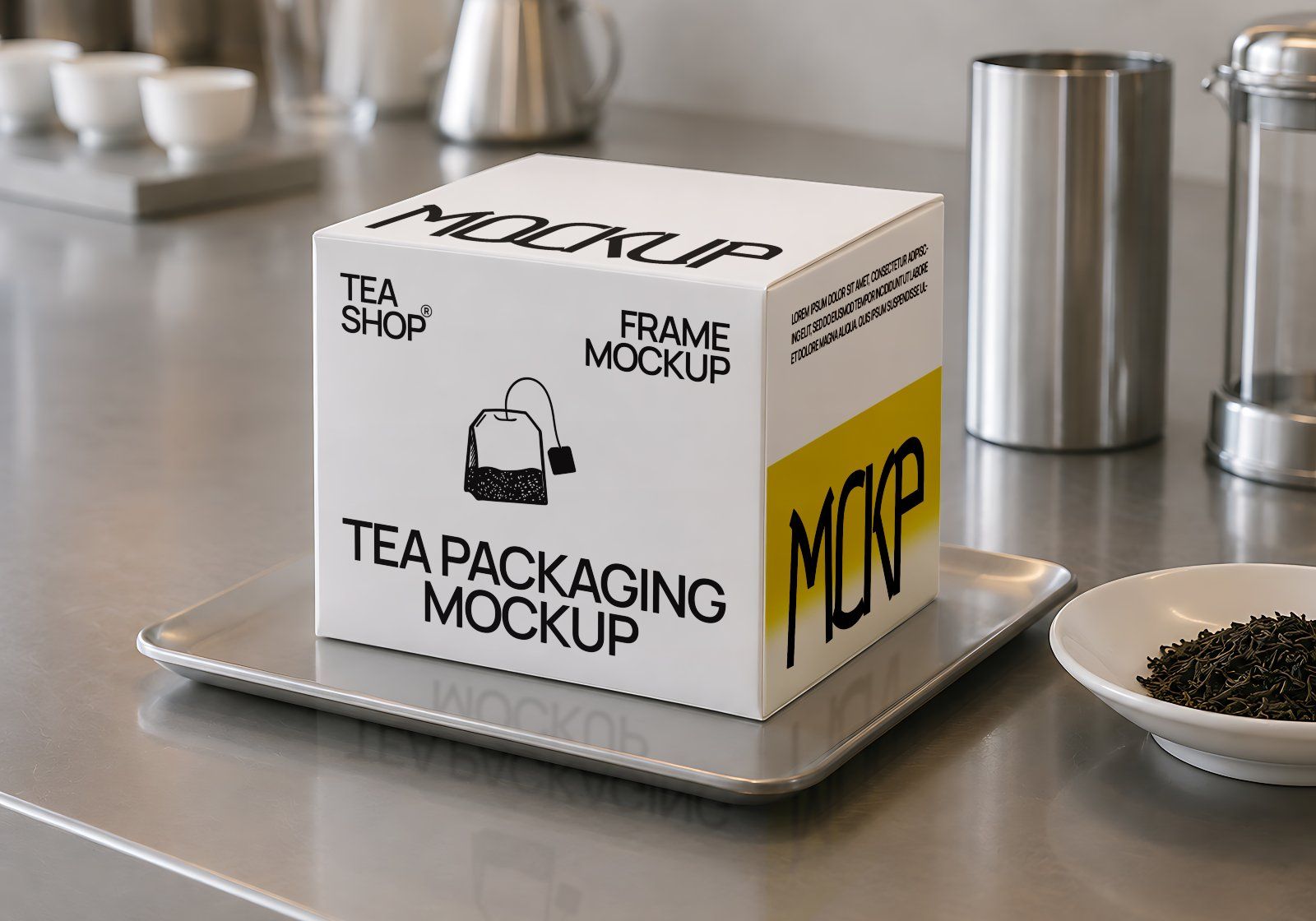 Premium Tea Shop Branding Mockup Bundle – 15 Aesthetic PSD Scenes for Tea House & Artisan Packaging