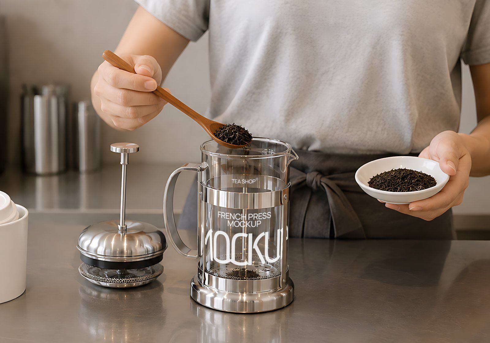 Premium Tea Shop Branding Mockup Bundle – 15 Aesthetic PSD Scenes for Tea House & Artisan Packaging