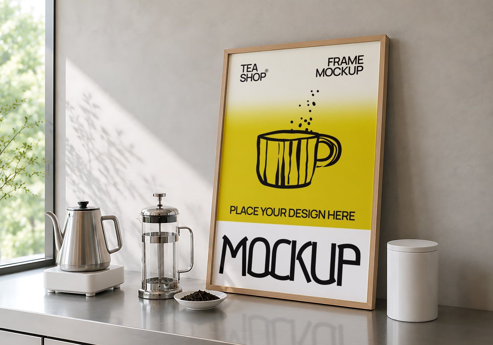 Premium Tea Shop Branding Mockup Bundle – 15 Aesthetic PSD Scenes for Tea House & Artisan Packaging