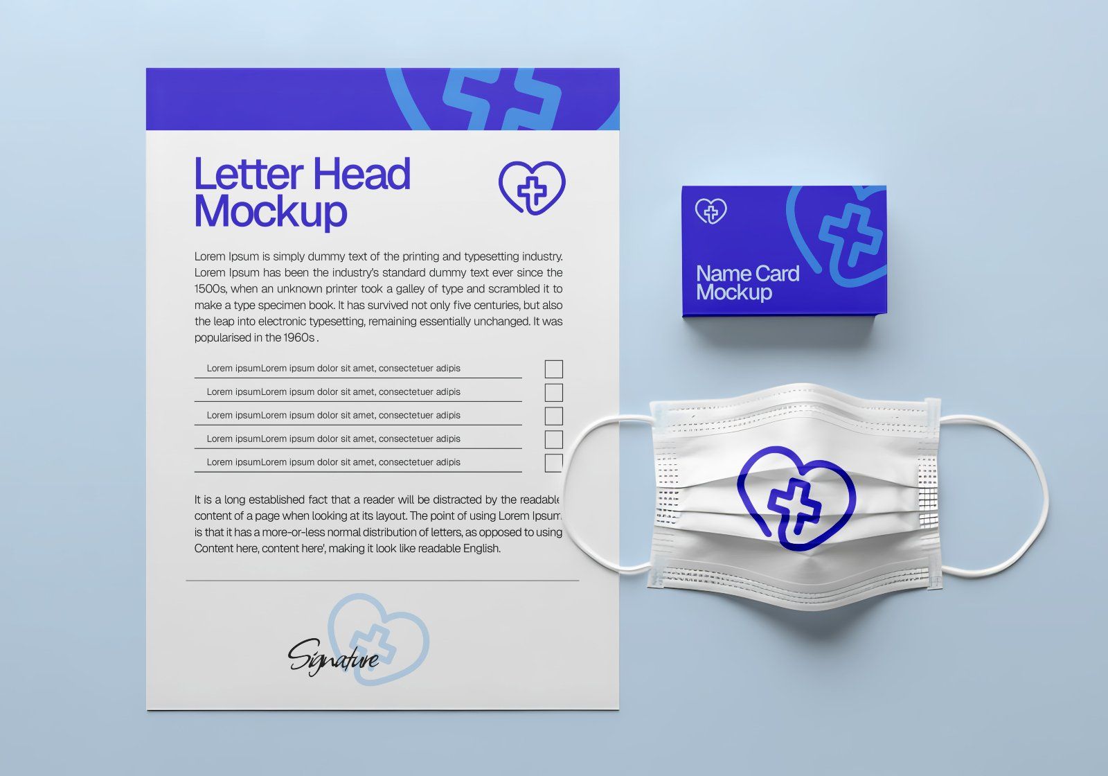 16 PSD Hospital Branding Mockup Kit – Ambulance, Nurse Uniform, Signage, Wayfinding & More