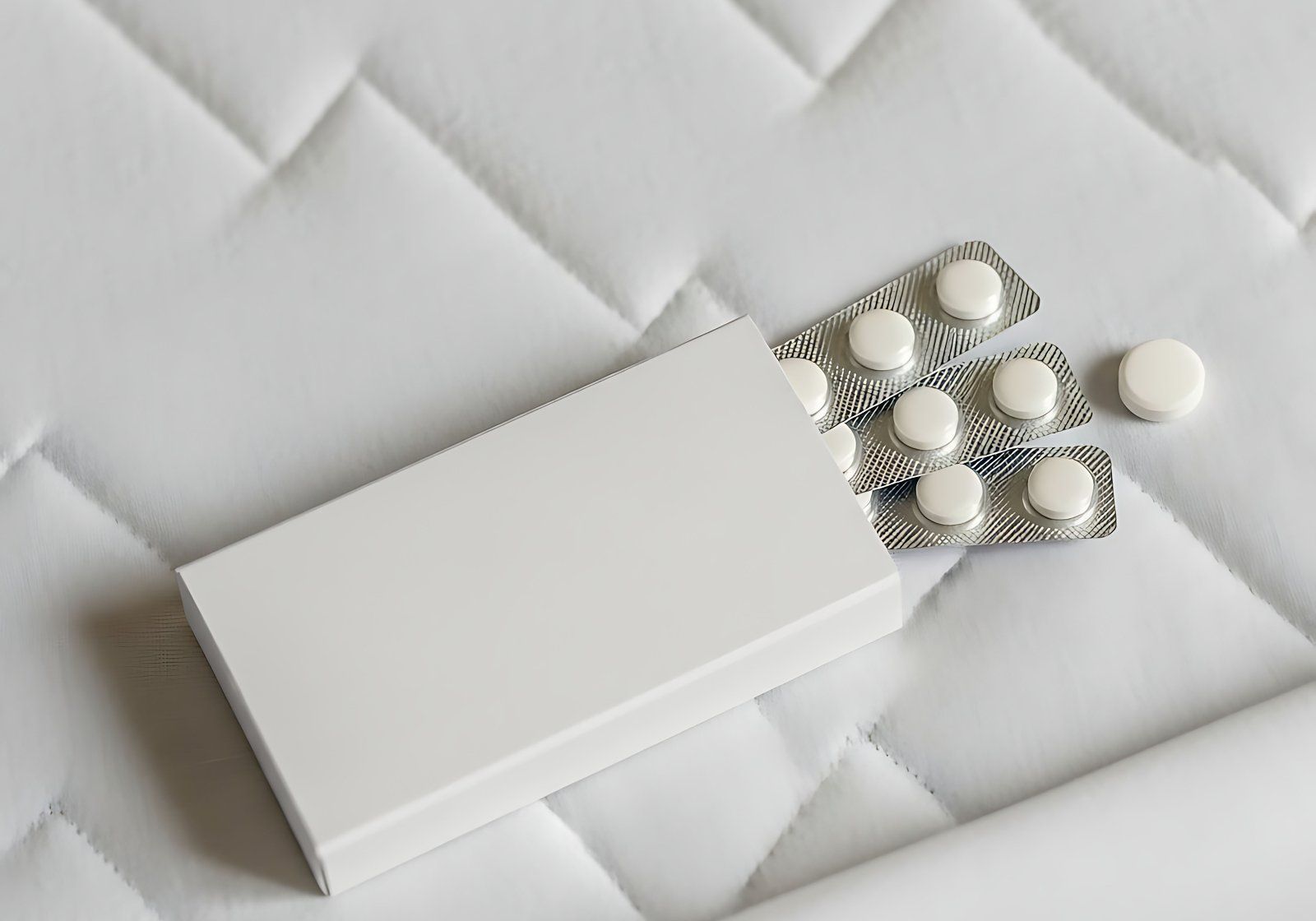 Medicine Packaging Mockup with Pills