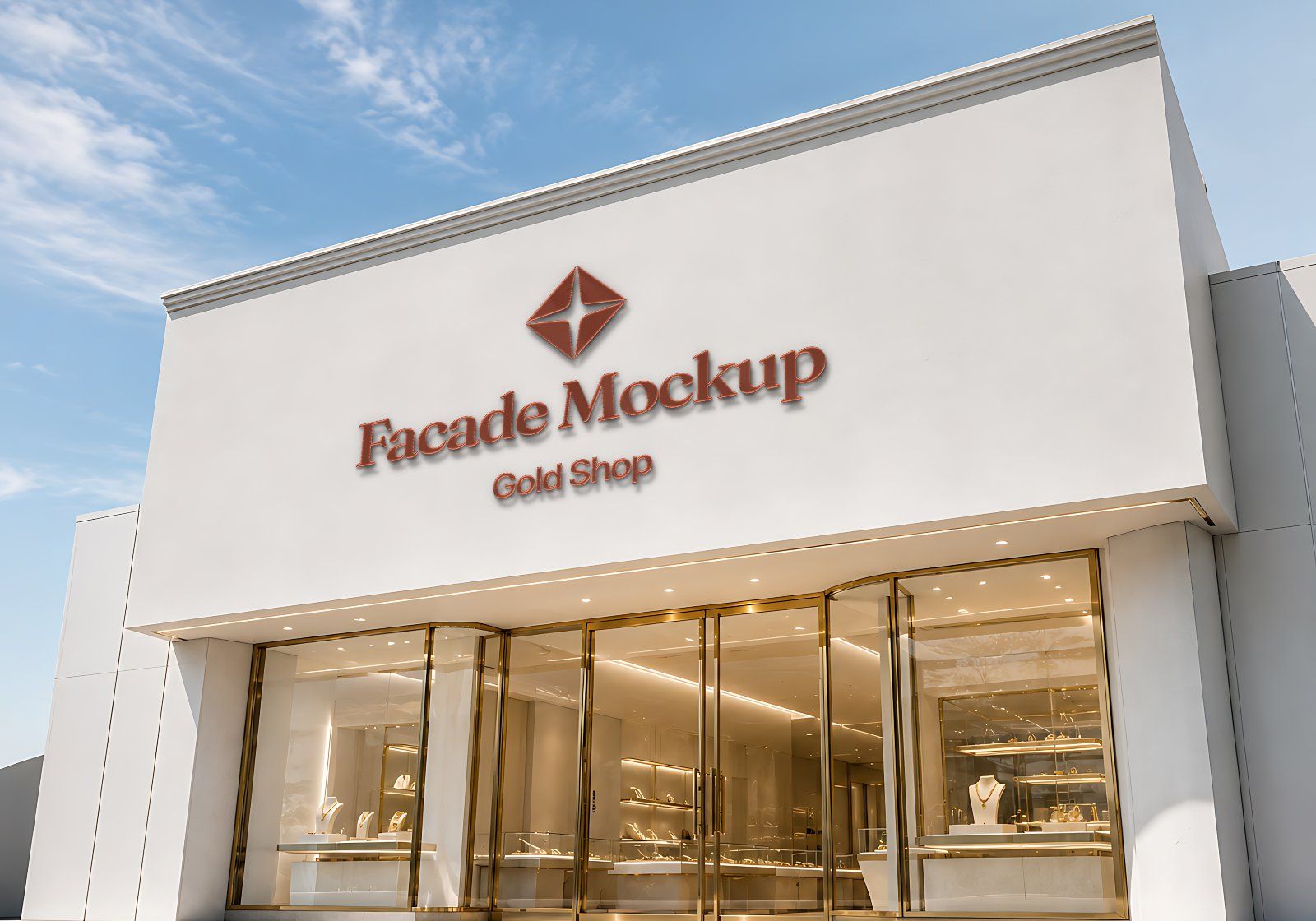 Premium Gold Shop Branding Mockup Bundle – 15 Luxury PSD Scenes for Precious Metal Retail, Jewelry B