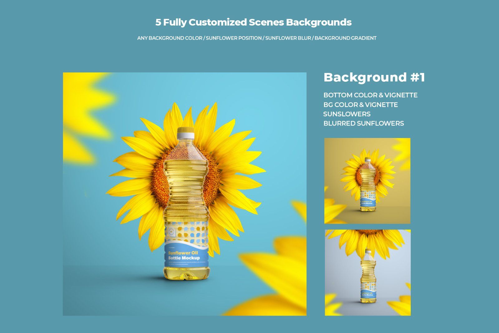 5 Mockups Plastic Sunflower Oil Bottles — image 2