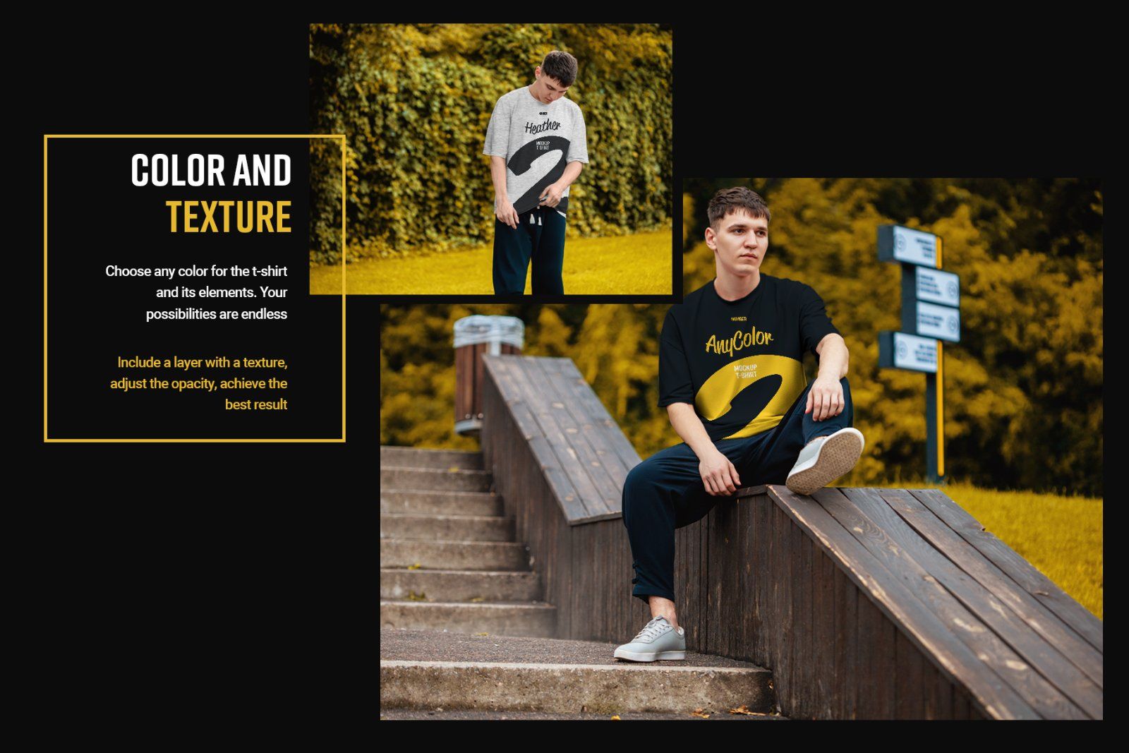 6 Oversized T-shirt Mockup on a Guy Outside — image 2