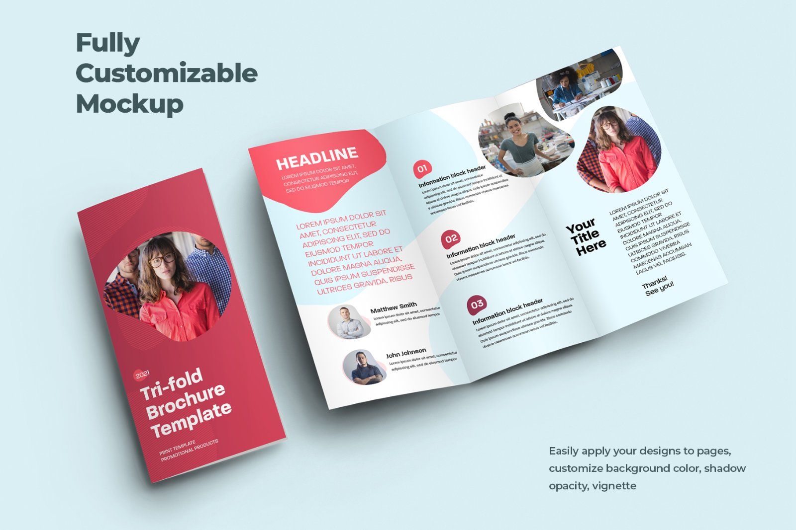 7 Mockups Leafleat DL Trifold Brochure