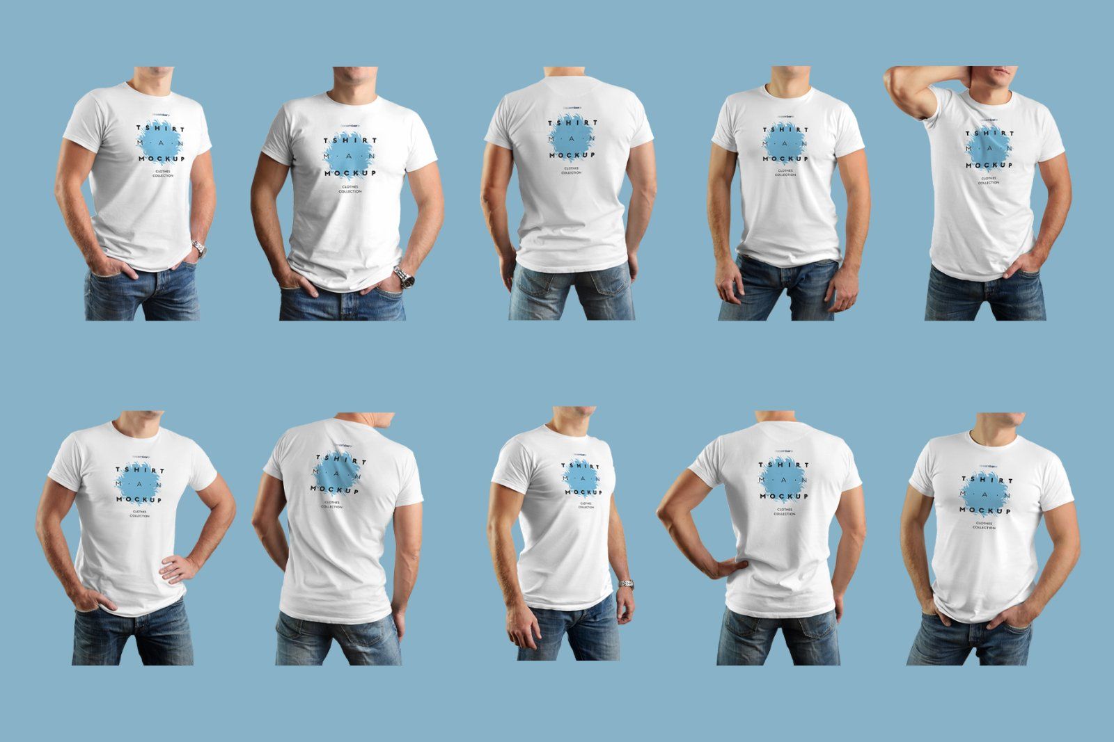 10 T-Shirt Men's Mockups
