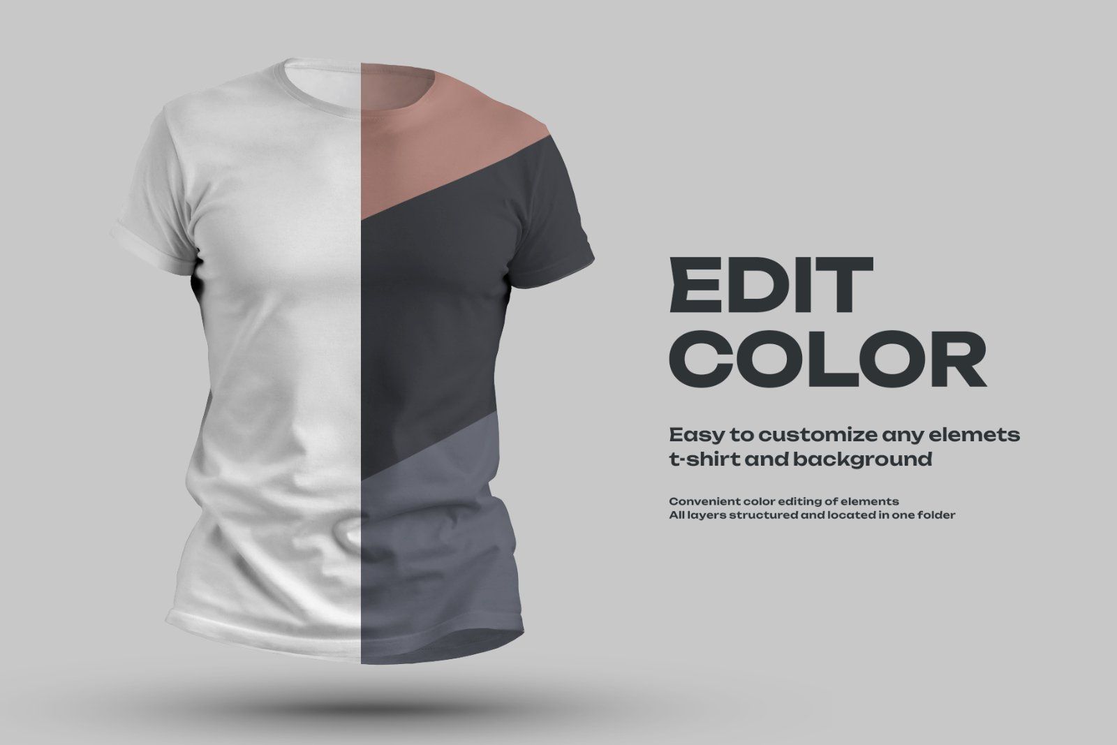 8 Mockups t-shirts 3d man