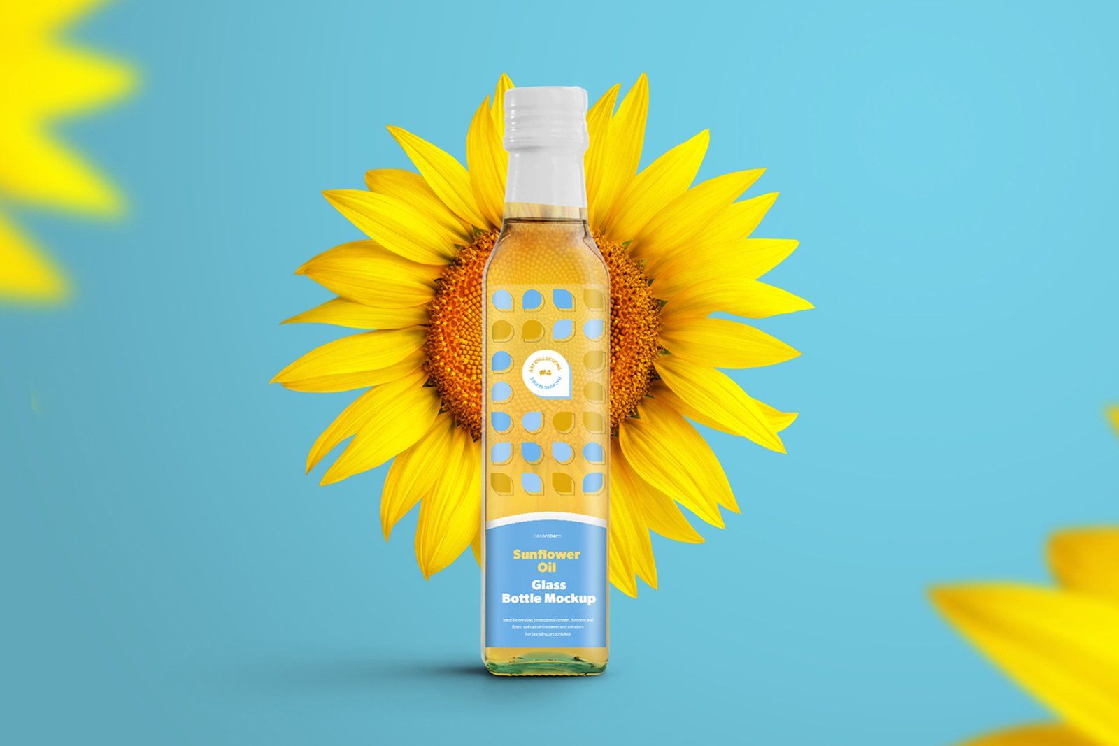 3 Mockups Glass Bottles Sunflower Oil — image 2