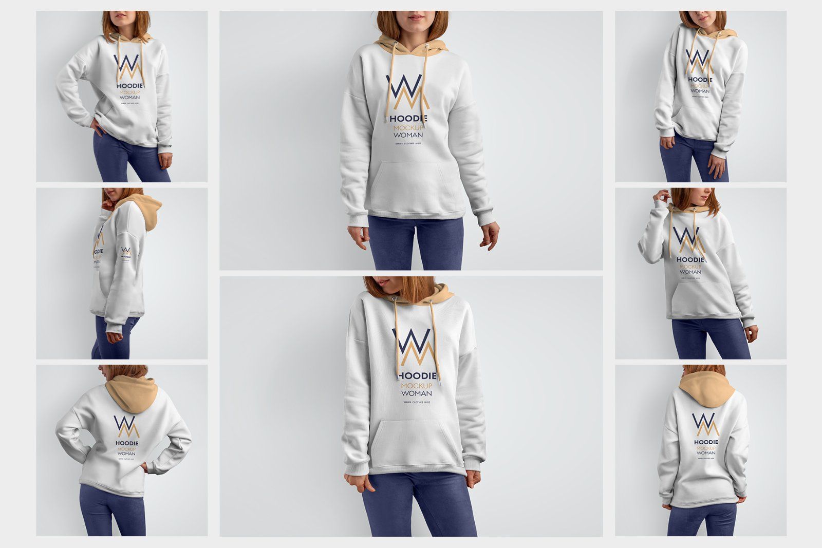 8 Mockups Woman Hoodie