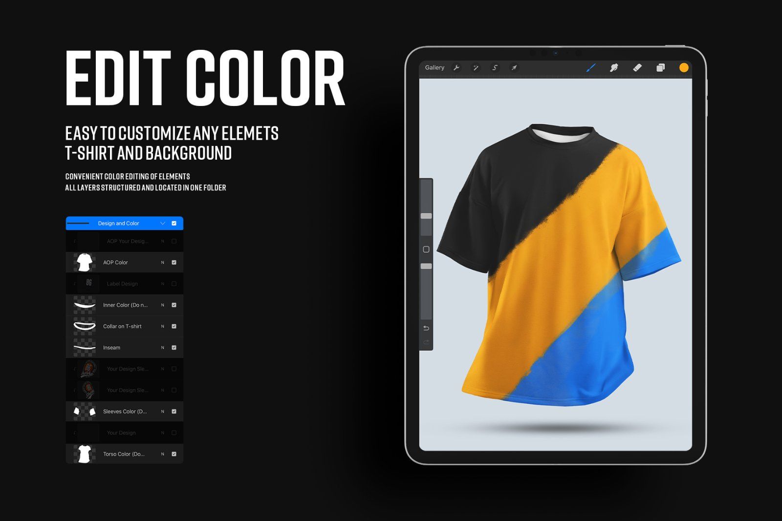 4 Mockups Oversize T-shirt for Procreate