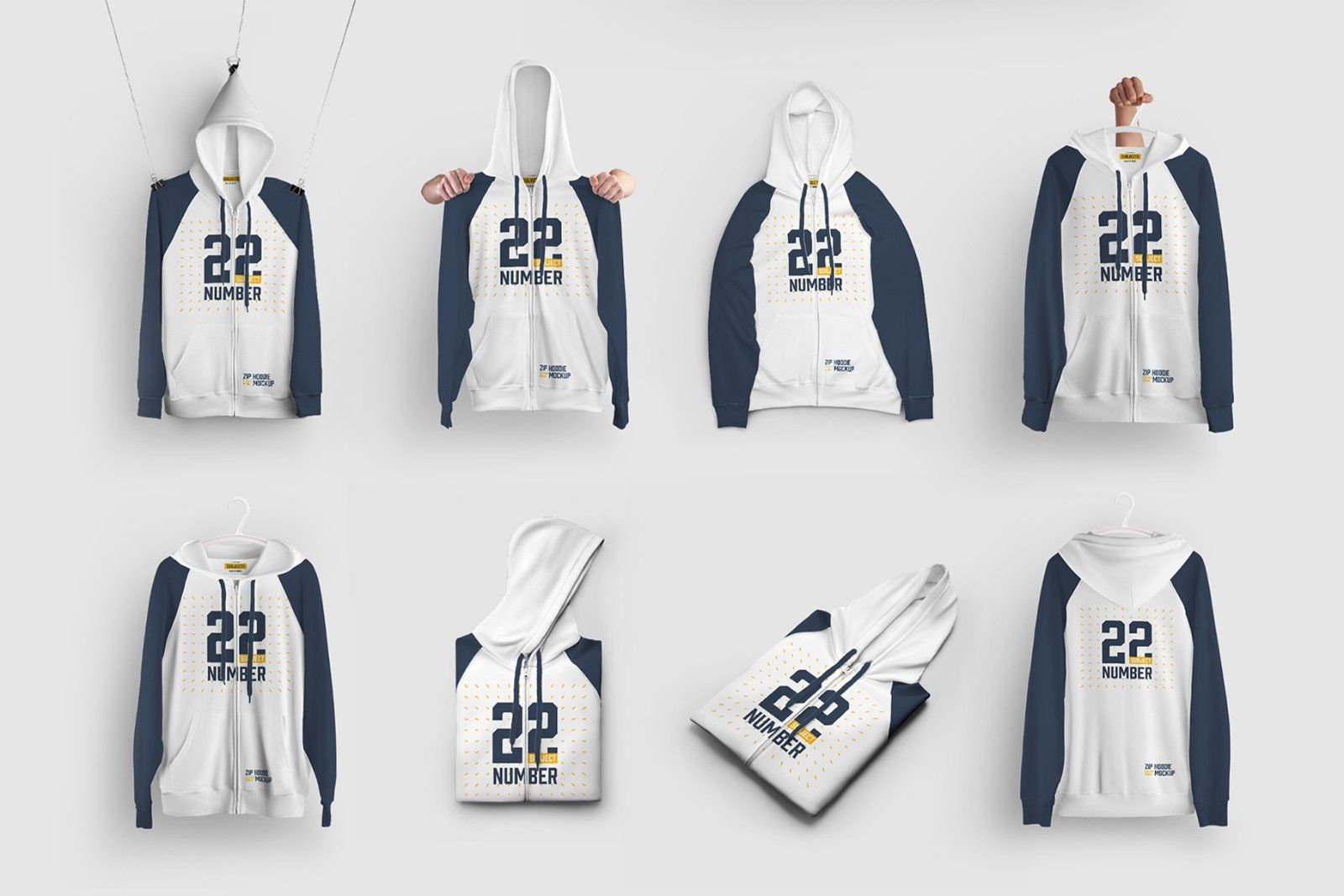 8 Zip Hoodie Mockups (Subject) — image 2
