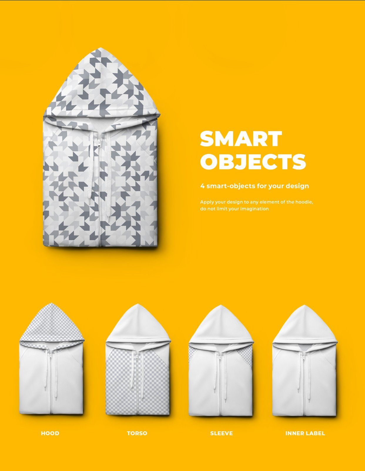 3 Folded Zip Hoodie Mockup — image 3
