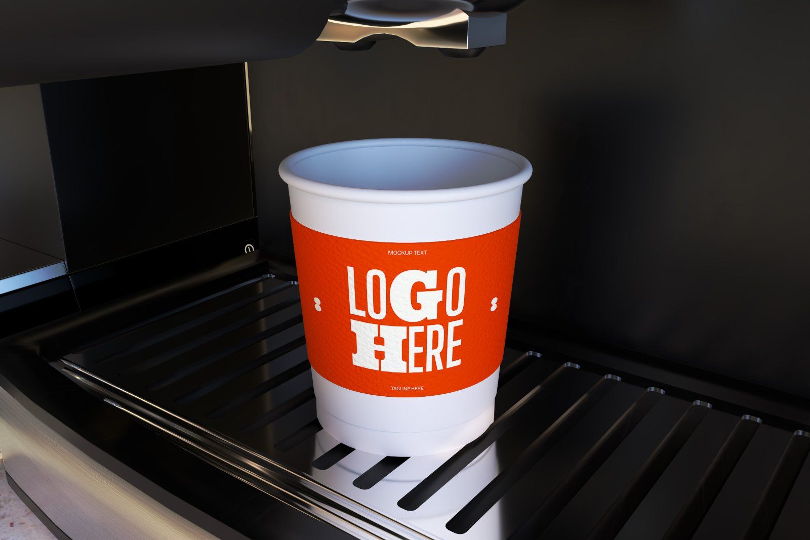 Coffee Cup On The Machine Mockup
