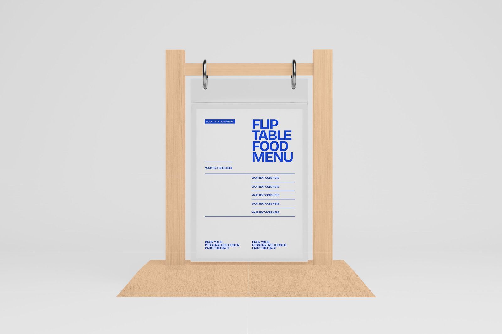 Flip Table Food Menu Mockup