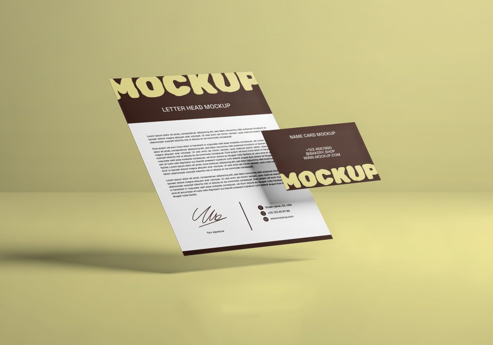 Premium Branding Brown Bakery Store Mockup