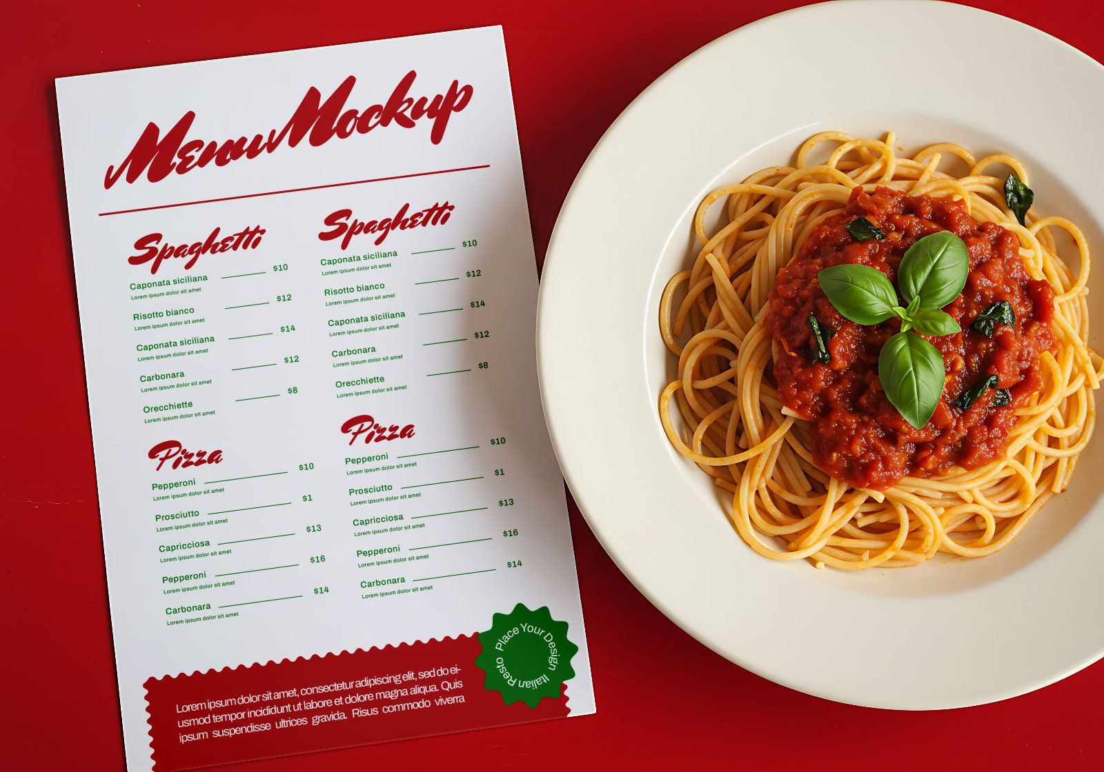 15 Premium Italia Pasta Resto Mockup Collection