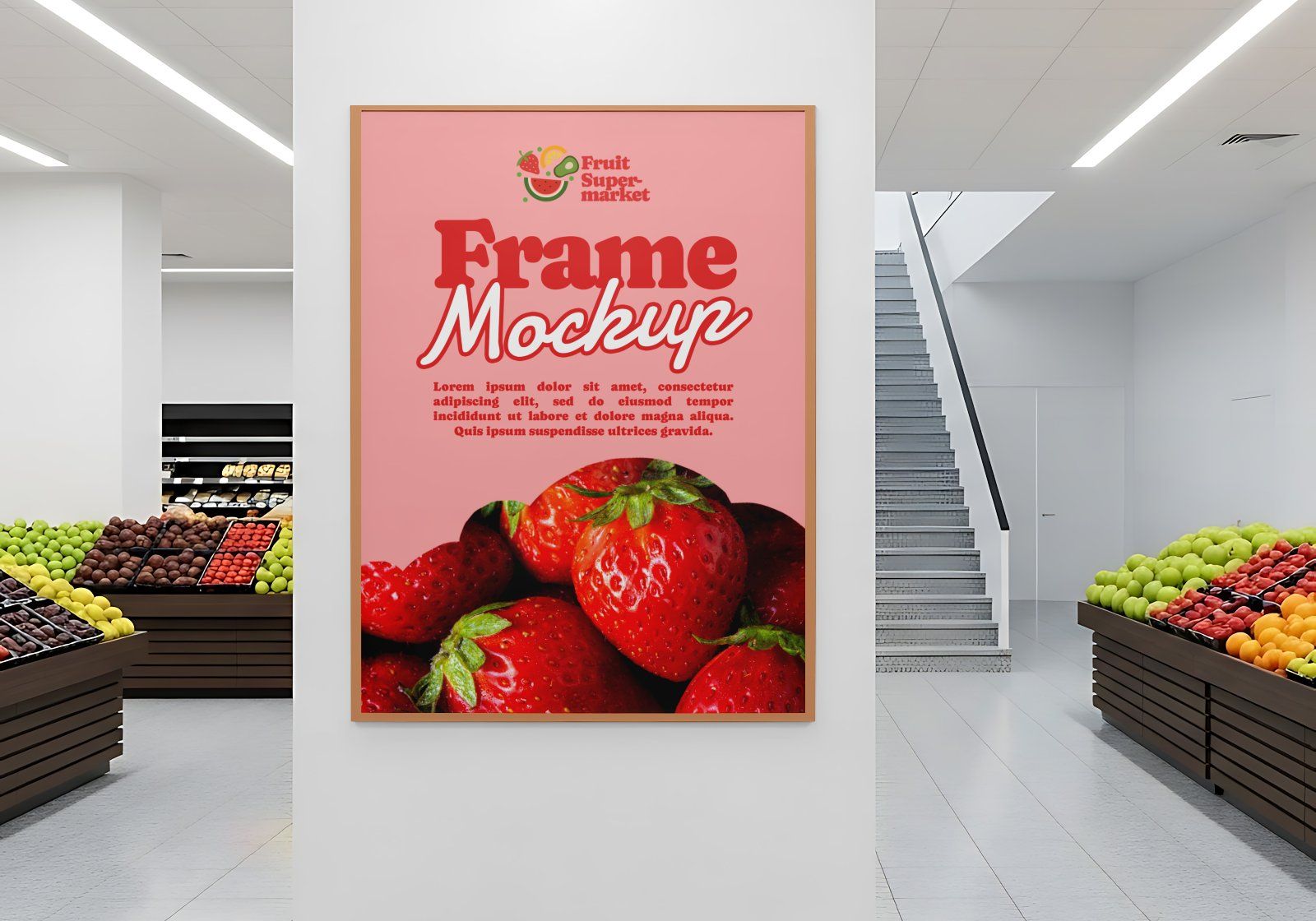 Fruit Market Mockup Kit – Juice Can, Plastic Bag, Price Tag, Cart, Uniform & More