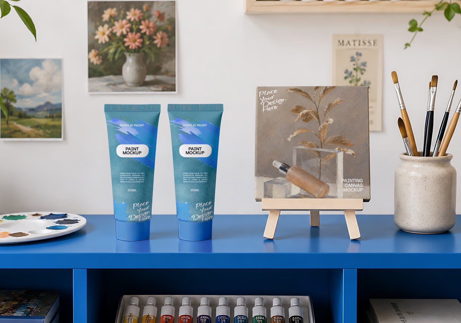 Premium Art Studio & Painting Mockup Bundle – 15 Creative PSD Scenes for Artists, Fine Art Branding