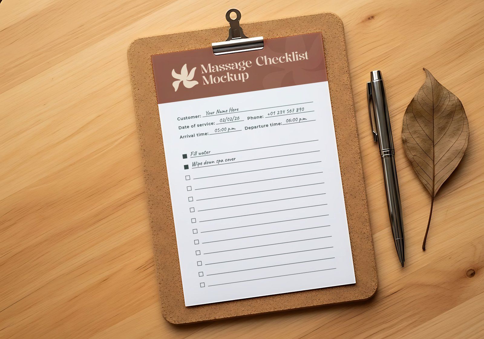 Premium Branding Massage Service Mockup